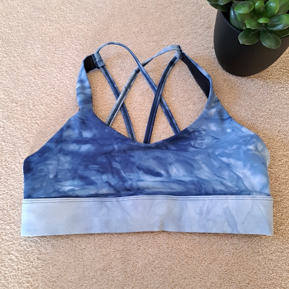 Zyia Active Strappy Sports Bra Blue Women's Size Medium Workout Activewear